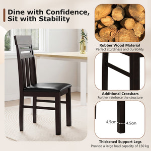 Dining Chairs High Back Dining Room Chairs Set of 2-Brown view 6