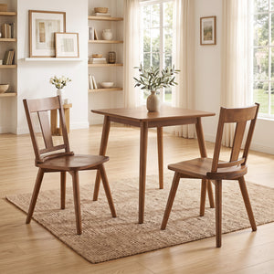 Dining Chairs Set of 2 with Solid Wood Backrest for Kitchen Dining Room-Walnut view 2