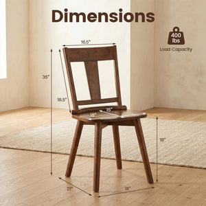 Dining Chairs Set of 2 with Solid Wood Backrest for Kitchen Dining Room-Walnut view 3