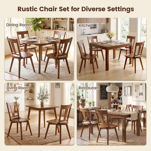 Dining Chairs Set of 2 with Solid Wood Backrest for Kitchen Dining Room-Walnut view 6