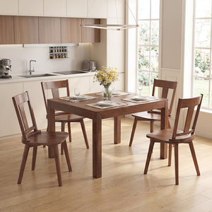 Dining Chairs Set of 4 with Solid Wood Backrest for Kitchen Dining Room-Walnut view 5