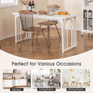 Dining Table for 6-8 People 63 Inch Rectangular Farmhouse Kitchen Table-White view 9