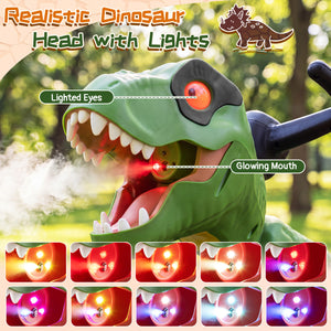 Dinosaur Drift Tricycle with Lights and Spray and 360-Degree Spin Mode-Green view 9