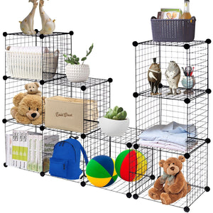 42 inches x 14 inches x 56 inches DIY 12-Cube Metal Grid Wire Storage Cubes view 3