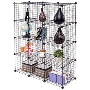 42 inches x 14 inches x 56 inches DIY 12-Cube Metal Grid Wire Storage Cubes view 4