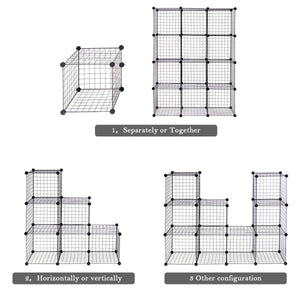 42 inches x 14 inches x 56 inches DIY 12-Cube Metal Grid Wire Storage Cubes view 9