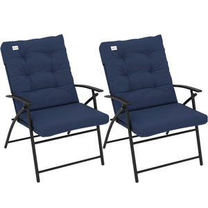 Set of 2 Outdoor Folding Chairs with Adjustable Backrest, Padded Camping Chairs for Outdoor Events, Grey – view 22