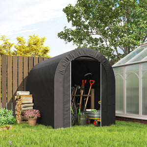 5' x 8' Outdoor Storage Shed, Heavy Duty Galvanized Steel Portable Shed for Bike, Motorcycle, Garden Tools – view 7