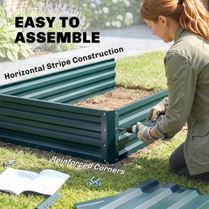 2 Tier Raised Garden Bed, 47" x 40" x 23" Galvanized Steel Planter Box for Vegetables, Flowers, and Herbs – view 11