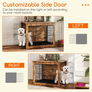 Dog Crate Furniture with Cushion and Double Doors for Small/Medium Dogs-33 Inches view 8