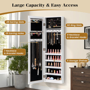 Door and Wall Mounted Armoire Jewelry Cabinet with Full-Length Mirror view 7