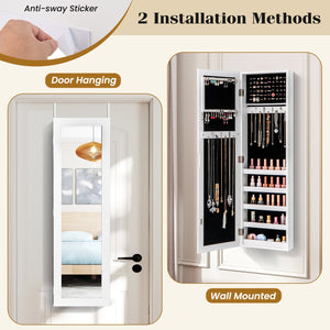Door and Wall Mounted Armoire Jewelry Cabinet with Full-Length Mirror view 8