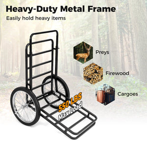 Double-Layer Deer Cart with 20 Inch Rubber Wheels view 7