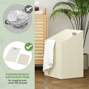 Double Tilt-out Laundry Hamper with 2 Removable Bins-Natural view 9