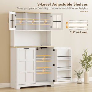 Kitchen Pantry Cabinet with Charging Station, 7 Gallon Trash Can Cabinet – view 13