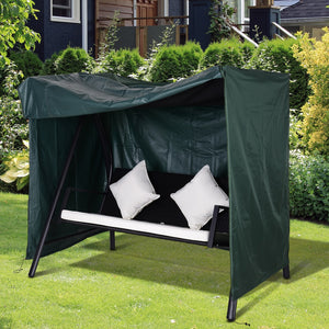 Outdoor Swing Cover, Large 3-Seat Patio Swing Chair Hammock Cover UV Resistant Windproof All Weather Protection, Green