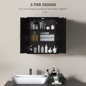 Bathroom Medicine Cabinet, Wall Cabinet with 2 Doors and Adjustable Shelf, Space Saver Over Toilet Cabinet