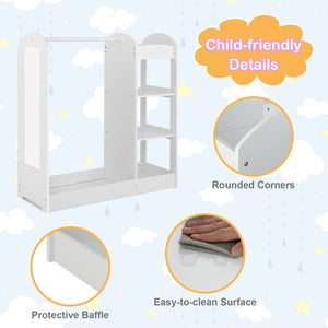 Kids Dress Up Storage with Mirror-White view 7