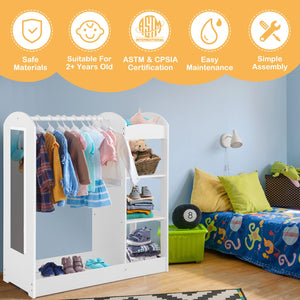 Kids Dress Up Storage with Mirror-White view 9
