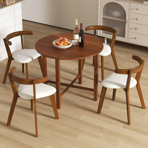 Dual Drop Leaf Dining Table for Small Spaces-Walnut view 3