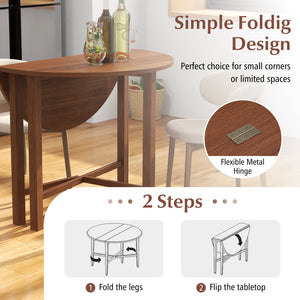 Dual Drop Leaf Dining Table for Small Spaces-Walnut view 8