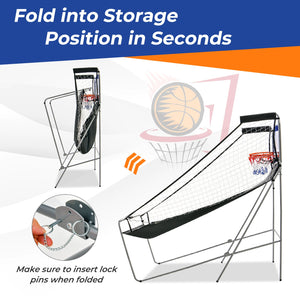 Dual Shot Basketball Arcade Game with 8 Game Modes and 4 Balls-Blue view 7