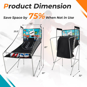 Dual Shot Basketball Arcade Game with 8 Game Modes and 4 Balls-Green view 4