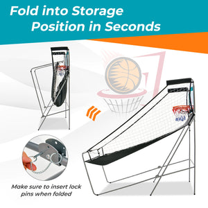 Dual Shot Basketball Arcade Game with 8 Game Modes and 4 Balls-Green view 8