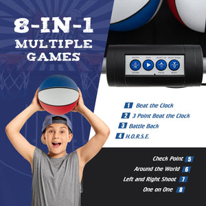 Dual Shot Basketball Arcade Game with 8 Game Modes and 4 Balls-White view 6