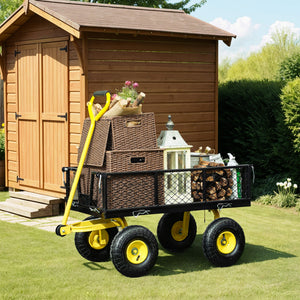 Garden Cart, Utility Wagon Cart with Removable Sides, Convert into Flatbed, 10" Wheels – view 13
