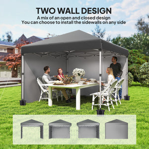 10' x 10' Pop Up Canopy with Sidewalls, Roller Bag, Height Adjustable Instant Tent for Outdoor, Garden – view 10
