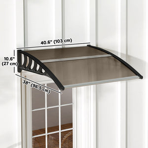 Awning Door Canopy, 40.6" x 38" Polycarbonate Front Door Outdoor Patio Cover with Hollow Sheet for UV – view 3