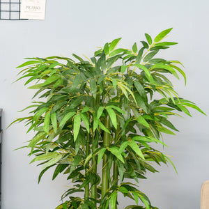 Set of 2 4.5FT Artificial Bamboo Tree Faux Decorative Plant in Nursery Pot for Indoor Outdoor Décor