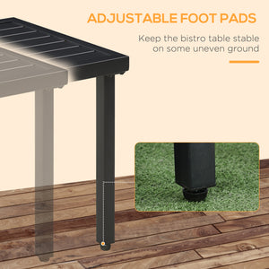 Outdoor Side Table, Patio End Table with Umbrella Hole, Small Coffee Table with Steel Frame for Balcony – view 5