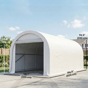 10' x 16' Heavy Duty Portable Carport Tent with Zippered Door, PE Cover for Car, Boat, Motorcycle, Bike – view 16