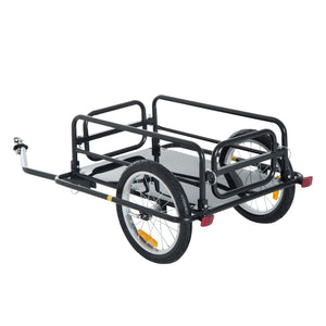 Aosom Folding Bicycle Cargo Trailer Wagon Utility Bike Cart Carrier Garden Patio Tool New
