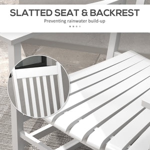 Wooden Patio Rocking Chairs Set of 2, Outdoor Rocker Chairs with Wide Armrests, High Back for Garden, Balcony, White