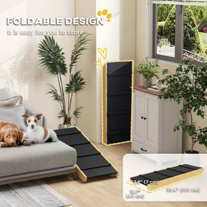 Adjustable Dog Ramp for Bed, Sofa, with Non-Slip Surface, Folding Dog Stair for Small, Medium, Large Dogs
