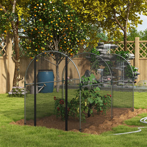 4.9' x 3.9' Crop Cage with Zipper Roll-Up Door, Mesh Plant Protection Tent from Animals with Galvanised Steel Frame