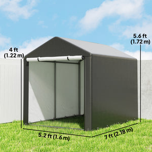 Portable Bicycle Shed with Galvanised Steel Frame and Large Door, Waterproof Outdoor Shed for Garden Tools – view 2