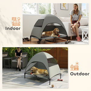 Elevated Dog Bed with Canopy Raised Dog Bed Washable Mesh Steel Frame 41.7" x 29.9" x 39"