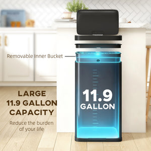 12 Gallon (45 L) Sensor Can, Automatic Garbage Can with Soft-Close Lid, Fingerprint-Proof Stainless Steel – view 4