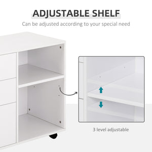 Modern Lateral Filing Cabinet, 3 Drawer File Cabinet for Letter and A4 Size Documents, Mobile – view 12