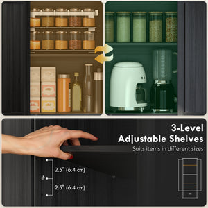 71" Pantry Cabinet, Kitchen Storage Cabinet with Adjustable Shelves, 2 Doors and Drawer for Dining Room – view 4