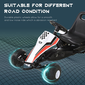 Aosom Kids Pedal Go Kart Children Racing Style Ride on Car with Adjustable Seat, Plastic Wheels, Handbrake and Shift Lever for 3-6 Years Old