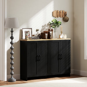 Modern Sideboard Buffet Cabinet, Modern Kitchen Storage Cabinet with 3 Doors Adjustable Shelves – view 21