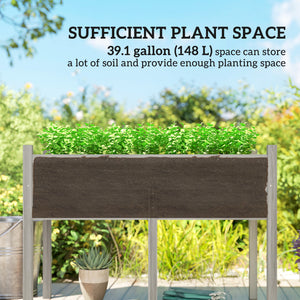 Wooden Raised Planter Box with Drain Holes for Vegetables, Flowers, Outdoor Garden Bed, 45.3x21.7x31.5inch – view 4