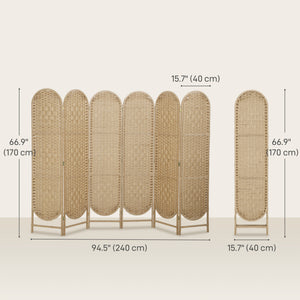 Bohemian Privacy Screen, Folding Room Divider with 3 Panels and Arched Top for Bedroom Living Room Office – view 37