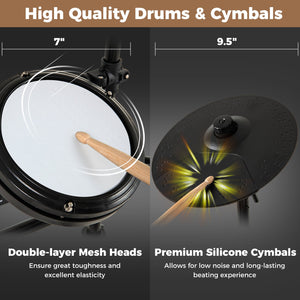 Electric Drum Set Foldable Drum Kit with 10 Demos and USB MIDI and 2 Drumsticks view 6