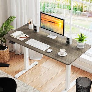 Electric Standing Desk with LED Display and 2 Memory Height Settings-Gray view 2